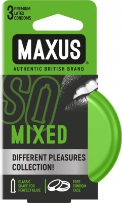 Презервативы в металлическом кейсе MAXUS MIXED (ультратонкие, точечно-ребристые, классические) 3 шт